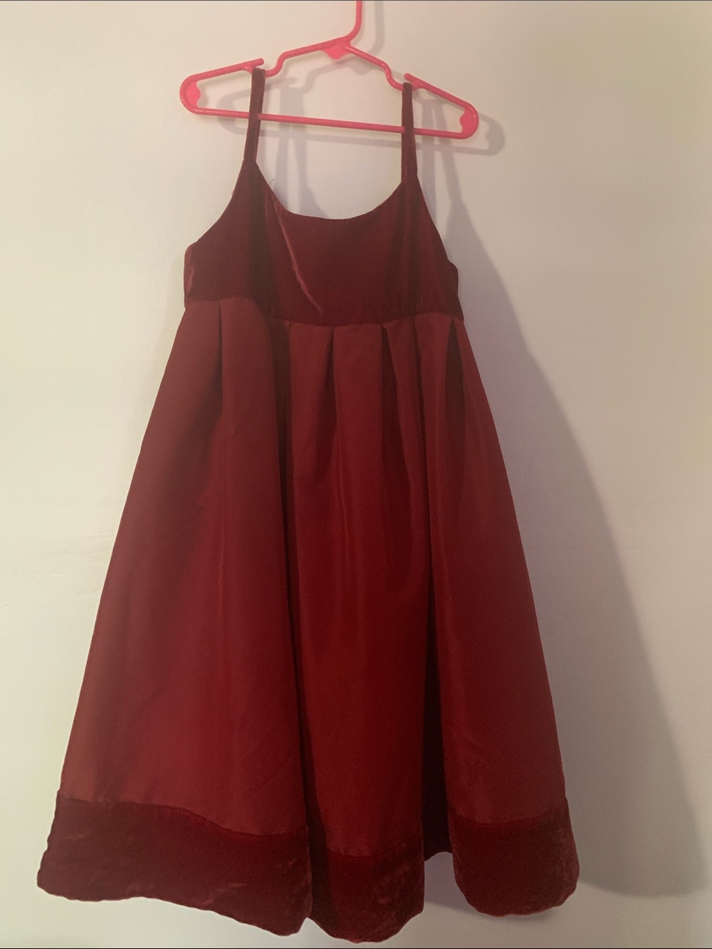 GAP Girls' Burgundy Red Velvet-Bodice Party Dress